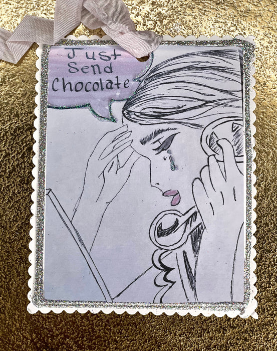 Just send chocolate glitter card