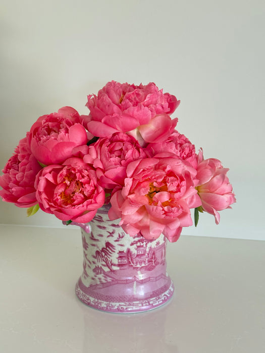 pink peonies