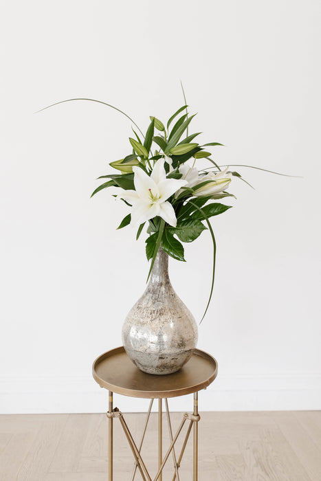 Lillies in Gold Mercury Vase