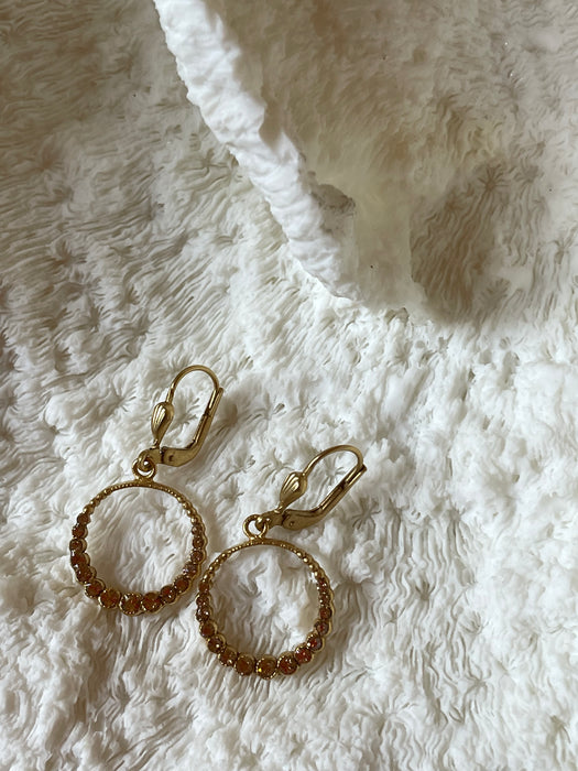 stone hoop earrings