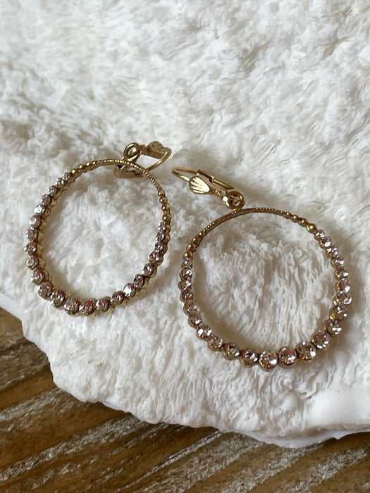 stone hoop earrings