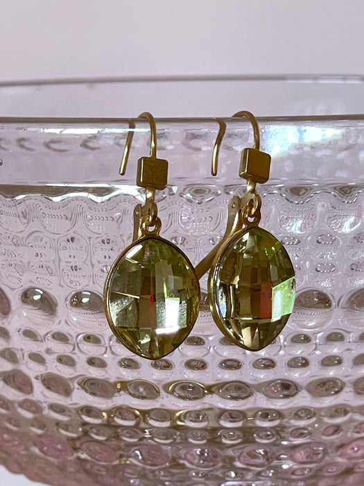 green stone earring