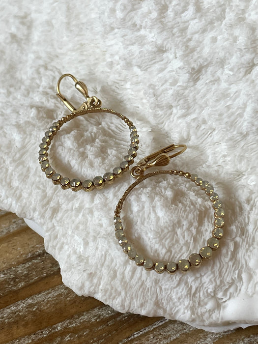 stone hoop earrings