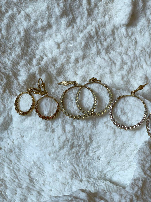 stone hoop earrings