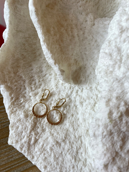 stone hoop earrings