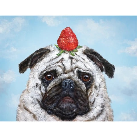 Strawberry Pug Card