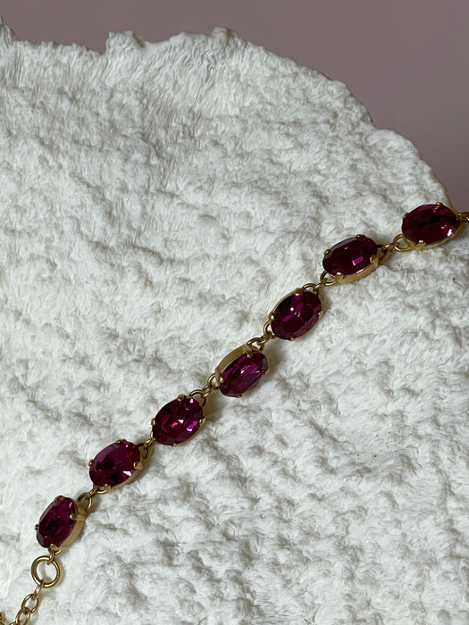 fushia large gemstone bracelet