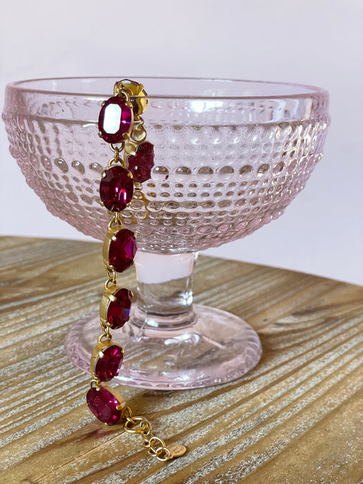 fushia large gemstone bracelet